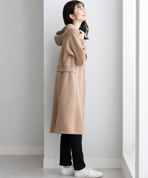 BELLUNA PLUS(ベルーナ)の「リブ使いパーカーワンピース(ワンピース・レディース・チャコール/モカ/パープル・LARGE/MEDIUM/X-LARGE)」の14枚目の写真
