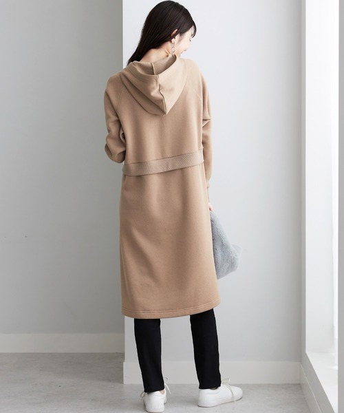 BELLUNA PLUS(ベルーナ)の「リブ使いパーカーワンピース(ワンピース・レディース・チャコール/モカ/パープル・LARGE/MEDIUM/X-LARGE)」の15枚目の写真