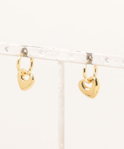 kutir（クティール）の「kutirlune／【2WAY】ハートフープピアス（ピアス（両耳用）・レディース・ゴールド/シルバー・FREE）」の4枚目の写真