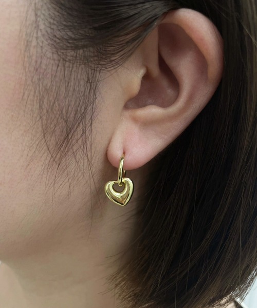 kutir（クティール）の「kutirlune／【2WAY】ハートフープピアス（ピアス（両耳用）・レディース・ゴールド/シルバー・FREE）」の7枚目の写真