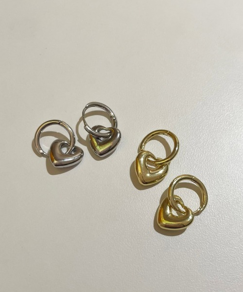 kutir（クティール）の「kutirlune／【2WAY】ハートフープピアス（ピアス（両耳用）・レディース・ゴールド/シルバー・FREE）」の8枚目の写真