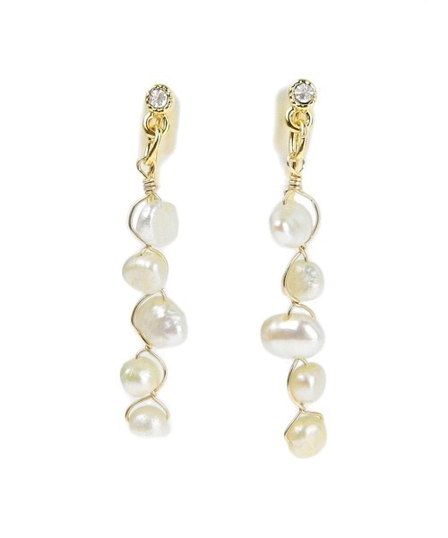 itam（アイタム）の「【itam】アイタム/ 5連淡水パールノンホールピアス/金属アレルギー対応（イヤリング・レディース・ゴールド・FREE）」の5枚目の写真