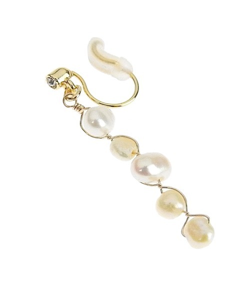 itam（アイタム）の「【itam】アイタム/ 5連淡水パールノンホールピアス/金属アレルギー対応（イヤリング・レディース・ゴールド・FREE）」の6枚目の写真