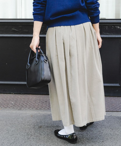 FORK&SPOON（フォークアンドスプーン）の「『洗濯可』FORK&SPOON　コーデュロイスカート（スカート・レディース・カーキ/チャコールグレー/ライトベージュ・2/1）」の6枚目の写真