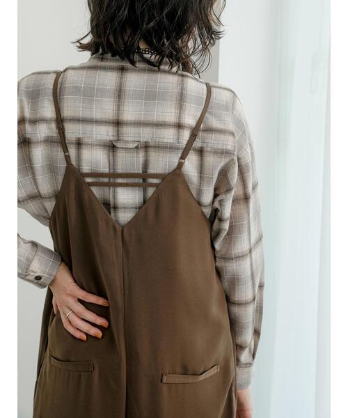 Samansa Mos2 blue（サマンサモスモスブルー）の「オンブレチェックシャツ（シャツ/ブラウス・レディース・ネイビー/ブラック/オフホワイト・F）」の9枚目の写真