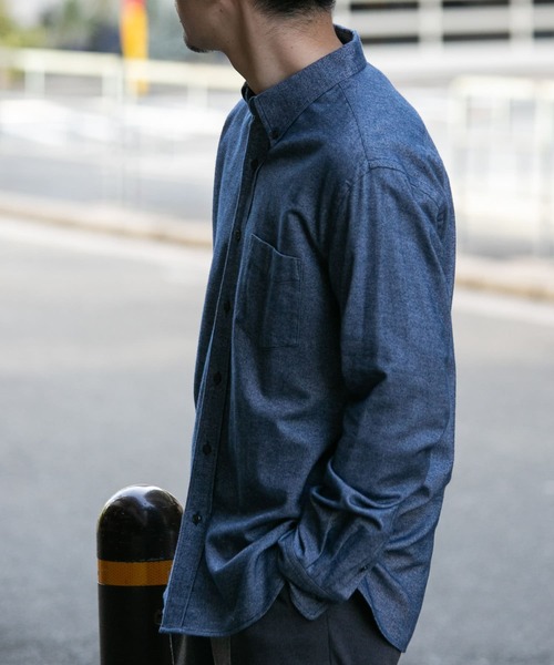 URBAN RESEARCH ROSSO MEN（アーバンリサーチロッソメン）の「『抗菌/防臭』『XXLサイズあり』ハイパフォーマンスフランネルシャツ（シャツ/ブラウス・メンズ・ブラック/ネイビー/グレー系その他/ボルドー/カーキ/アイボリー/グレー/ブラウン系その他/ブルー系その他・SMALL/X-LARGE/MEDIUM/LARGE/XX-LARGE）」の13枚目の写真