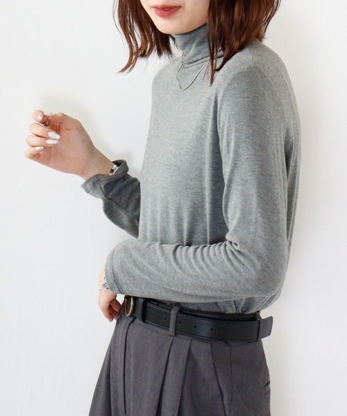 BRODIAEA(ブローディア)の「BRODIAEA MIPスウェードボトルネック(Tシャツ/カットソー・レディース・ピンク/グレー/カーキ/ブラック/ライム/チェリーピンク/イエロー/ロイヤルブルー/オフホワイト・40)」の22枚目の写真