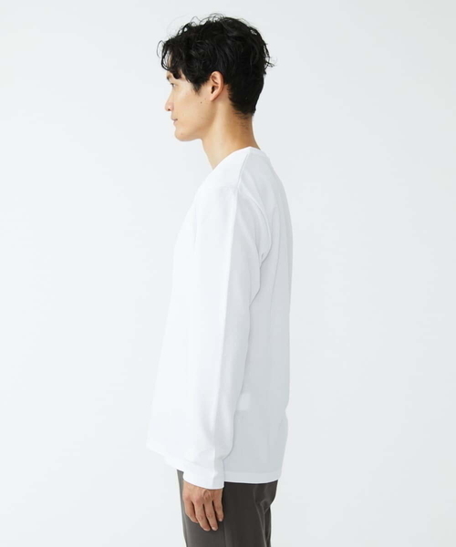 MK MICHEL KLEIN HOMME (エムケーミッシェルクランオム)の「ナシジ Vネックロングスリーブ(Tシャツ/カットソー・メンズ・ブラック/ホワイト・48/46)」の5枚目の写真