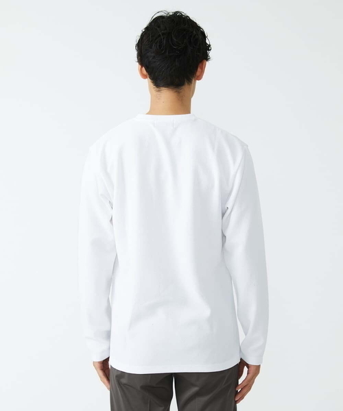 MK MICHEL KLEIN HOMME (エムケーミッシェルクランオム)の「ナシジ Vネックロングスリーブ(Tシャツ/カットソー・メンズ・ブラック/ホワイト・48/46)」の6枚目の写真