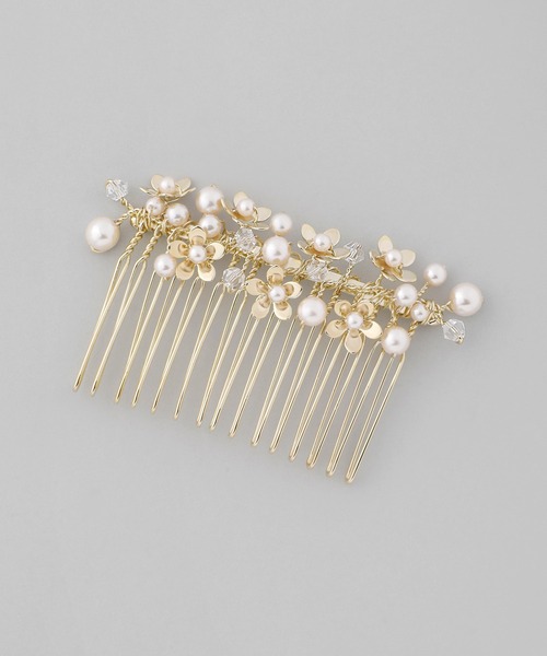 ANEMONE（アネモネ）の「パール×メタルフラワーコーム（その他ヘアアクセサリー・レディース・ゴールド・FREE）」の2枚目の写真