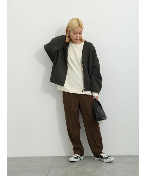 Samansa Mos2 blue（サマンサモスモスブルー）の「チェックタックテーパードパンツ（その他パンツ・レディース・ブラウン/グレー/キナリ・F）」の9枚目の写真