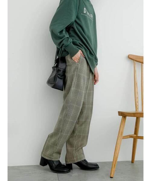 Samansa Mos2 blue（サマンサモスモスブルー）の「チェックタックテーパードパンツ（その他パンツ・レディース・ブラウン/グレー/キナリ・F）」の17枚目の写真