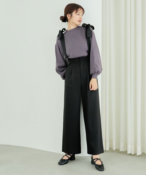 MAJESTIC LEGON（マジェスティックレゴン）の「リボンサス付き3wayパンツ（その他パンツ・レディース・グレー/ブラック/ピンク・MEDIUM）」の2枚目の写真