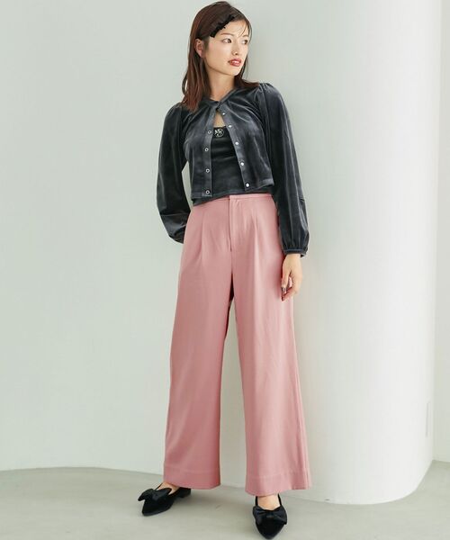 MAJESTIC LEGON（マジェスティックレゴン）の「リボンサス付き3wayパンツ（その他パンツ・レディース・グレー/ブラック/ピンク・MEDIUM）」の4枚目の写真