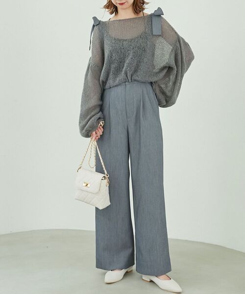 MAJESTIC LEGON（マジェスティックレゴン）の「リボンサス付き3wayパンツ（その他パンツ・レディース・グレー/ブラック/ピンク・MEDIUM）」の11枚目の写真