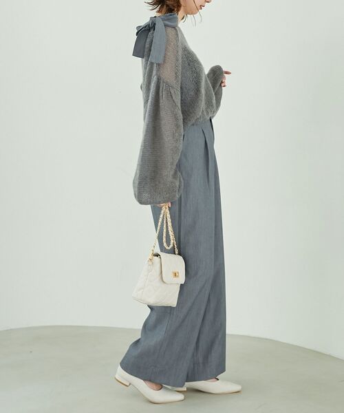 MAJESTIC LEGON（マジェスティックレゴン）の「リボンサス付き3wayパンツ（その他パンツ・レディース・グレー/ブラック/ピンク・MEDIUM）」の12枚目の写真