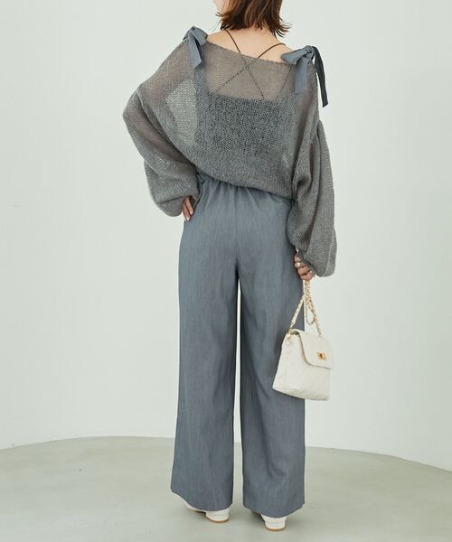 MAJESTIC LEGON（マジェスティックレゴン）の「リボンサス付き3wayパンツ（その他パンツ・レディース・グレー/ブラック/ピンク・MEDIUM）」の13枚目の写真
