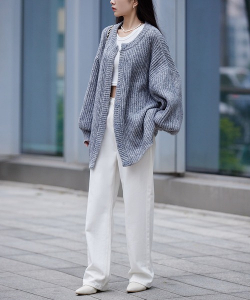 MAISON DE THERESE(メゾン ド テレーズ)の「ミックスボリュームニットカーディガン(カーディガン/ボレロ・レディース・ピンク/グレー/ブラック/グリーン・FREE)」の18枚目の写真