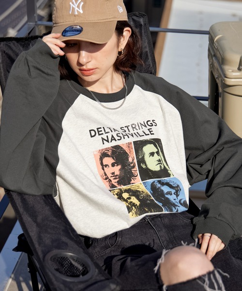 BARK MANHATTAN（バークマンハッタン）の「ヴィンテージライクロックデザイン オーバーサイズラグラン長袖Tシャツ（Tシャツ/カットソー・レディース・チャコール/アッシュグレー/ブラック系/ネイビー系1/グレー系1/アッシュブラウン/ブラック系1/グレー系2/グレー系3/オフホワイト・L/M）」の12枚目の写真