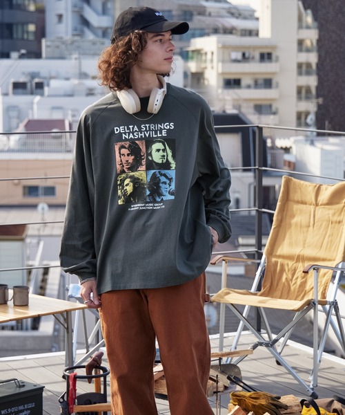 BARK MANHATTAN（バークマンハッタン）の「ヴィンテージライクロックデザイン オーバーサイズラグラン長袖Tシャツ（Tシャツ/カットソー・レディース・チャコール/アッシュグレー/ブラック系/ネイビー系1/グレー系1/アッシュブラウン/ブラック系1/グレー系2/グレー系3/オフホワイト・L/M）」の17枚目の写真