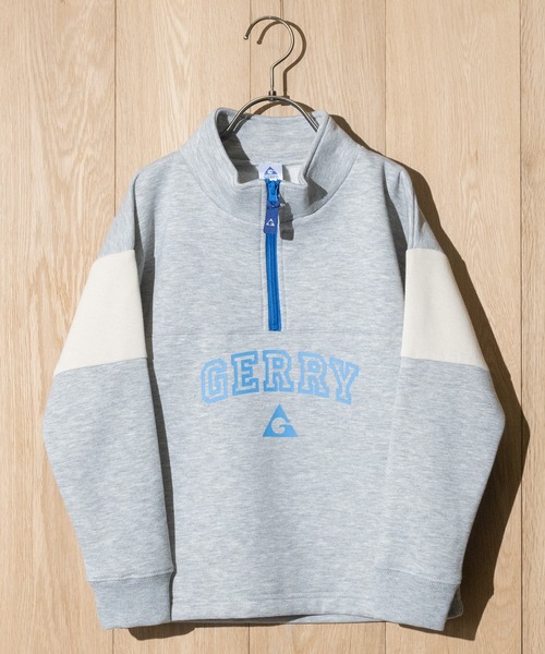 GERRY(ジェリー)の「【30】〔GERRY/ジェリー〕裏起毛 フロントプリント ハーフジッププルオーバー(スウェット・キッズ・ブルー/杢グレー/ブラック・130/150/140/160)」の2枚目の写真