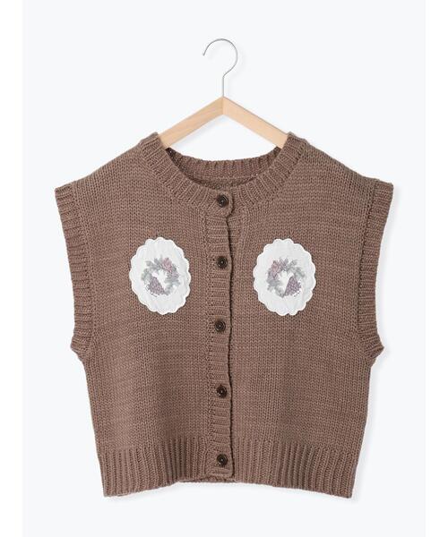 ehka sopo（エヘカソポ）の「【Maison SAJOU】アップリケニットベスト（ベスト・レディース・サックスブルー/キナリ/モカ・F）」の14枚目の写真