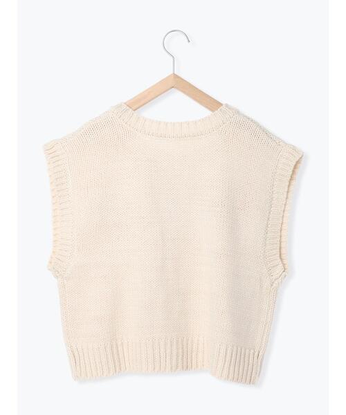 ehka sopo（エヘカソポ）の「【Maison SAJOU】アップリケニットベスト（ベスト・レディース・サックスブルー/キナリ/モカ・F）」の17枚目の写真