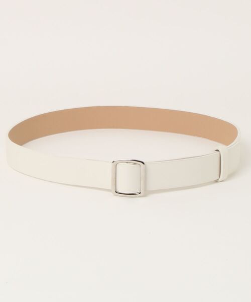 STYLEBLOCK（スタイルブロック）の「スクエアバックルレザー調ベルト（ベルト・レディース・ブラック/レッド/ホワイト/ブラウン/キャメル/ベージュ・FREE）」の2枚目の写真