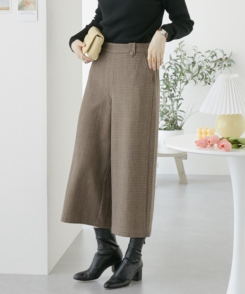 nissen(ニッセン)の「両面起毛 タブ付ワイドパンツ(その他パンツ・レディース・ブラウン系/ブラック/グレー系/ネイビー系/アイボリー/ブラック系その他/グレー系その他/ブラウン系1・S/L/LL/M)」の6枚目の写真