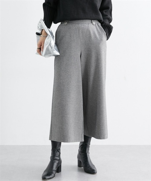 nissen(ニッセン)の「両面起毛 タブ付ワイドパンツ(その他パンツ・レディース・ブラウン系/ブラック/グレー系/ネイビー系/アイボリー/ブラック系その他/グレー系その他/ブラウン系1・S/L/LL/M)」の3枚目の写真