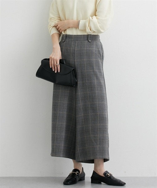 nissen(ニッセン)の「両面起毛 タブ付ワイドパンツ(その他パンツ・レディース・ブラウン系/ブラック/グレー系/ネイビー系/アイボリー/ブラック系その他/グレー系その他/ブラウン系1・S/L/LL/M)」の4枚目の写真