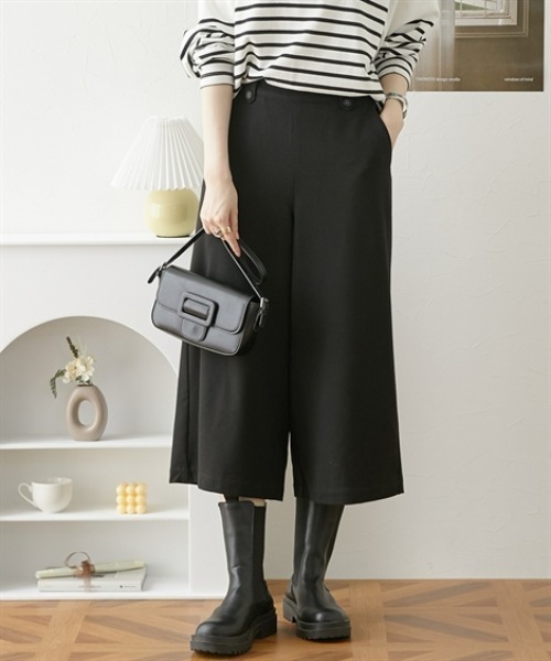 nissen(ニッセン)の「両面起毛 タブ付ワイドパンツ(その他パンツ・レディース・ブラウン系/ブラック/グレー系/ネイビー系/アイボリー/ブラック系その他/グレー系その他/ブラウン系1・S/L/LL/M)」の2枚目の写真