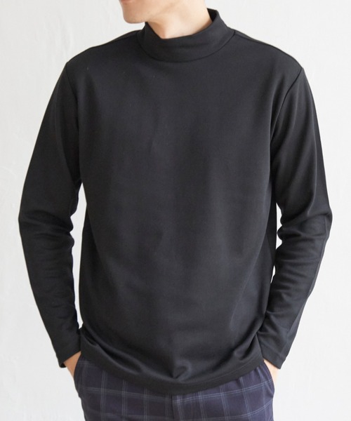 IKKA LOUNGE(イッカラウンジ)の「ポンチモックネックロンT(Tシャツ/カットソー・メンズ・グレー/ホワイト/ブラック・M/L/XL/S)」の2枚目の写真