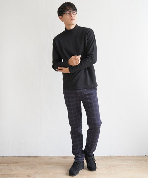 IKKA LOUNGE(イッカラウンジ)の「ポンチモックネックロンT(Tシャツ/カットソー・メンズ・グレー/ホワイト/ブラック・M/L/XL/S)」の7枚目の写真