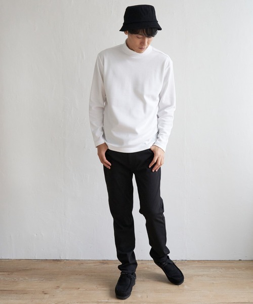 IKKA LOUNGE(イッカラウンジ)の「ポンチモックネックロンT(Tシャツ/カットソー・メンズ・グレー/ホワイト/ブラック・M/L/XL/S)」の15枚目の写真