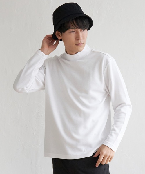 IKKA LOUNGE(イッカラウンジ)の「ポンチモックネックロンT(Tシャツ/カットソー・メンズ・グレー/ホワイト/ブラック・M/L/XL/S)」の17枚目の写真