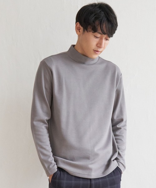 IKKA LOUNGE(イッカラウンジ)の「ポンチモックネックロンT(Tシャツ/カットソー・メンズ・グレー/ホワイト/ブラック・M/L/XL/S)」の18枚目の写真