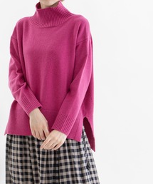 ラムウールハイネックプルオーバーニット
