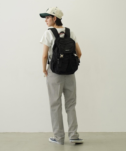 MILKFED.（ミルクフェド）の「【18.8L】LOGO PLATE BACKPACK 【PC収納可・A4サイズ】（バックパック/リュック・レディース・ライトブルー/オリーブ/ブラック・ONE SIZE）」の19枚目の写真