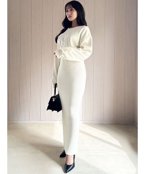 RESEXXY（リゼクシー）の「ウエストオープンニットタイトスカート（スカート・レディース・アイボリー/ブラック/ピンク・FREE）」の6枚目の写真