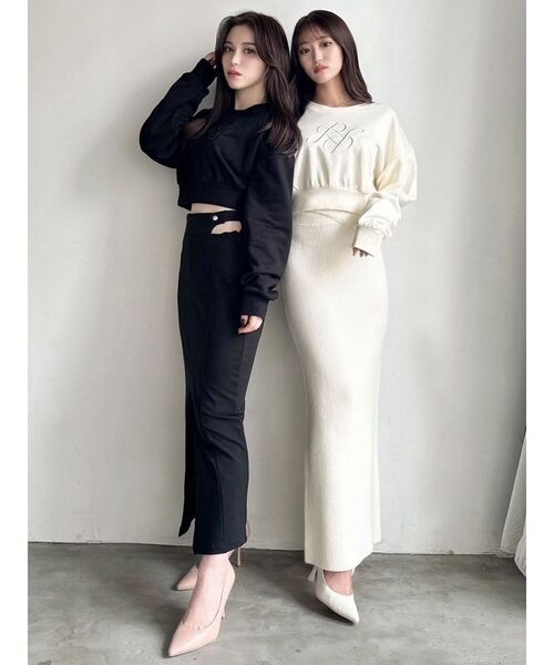 RESEXXY（リゼクシー）の「ウエストオープンニットタイトスカート（スカート・レディース・アイボリー/ブラック/ピンク・FREE）」の7枚目の写真