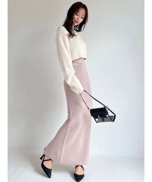 RESEXXY（リゼクシー）の「ウエストオープンニットタイトスカート（スカート・レディース・アイボリー/ブラック/ピンク・FREE）」の11枚目の写真