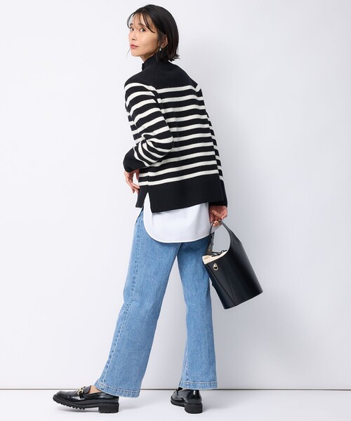 23区(ニジュウサンク)の「【洗える】ウールカシミヤ パネルボーダー ニット(ニット/セーター・レディース・ベージュ系1/ブラック系1/ホワイト系1・38)」の14枚目の写真