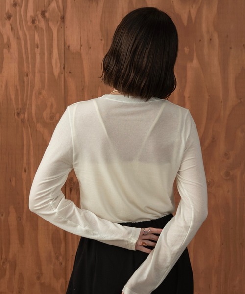 I_am(アイアム)の「basic crew neck long T-shirt(Tシャツ/カットソー・レディース・ホワイト/ブラック/マスタード・FREE)」の6枚目の写真