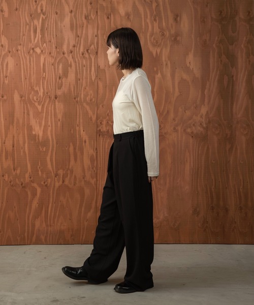 I_am(アイアム)の「basic crew neck long T-shirt(Tシャツ/カットソー・レディース・ホワイト/ブラック/マスタード・FREE)」の9枚目の写真