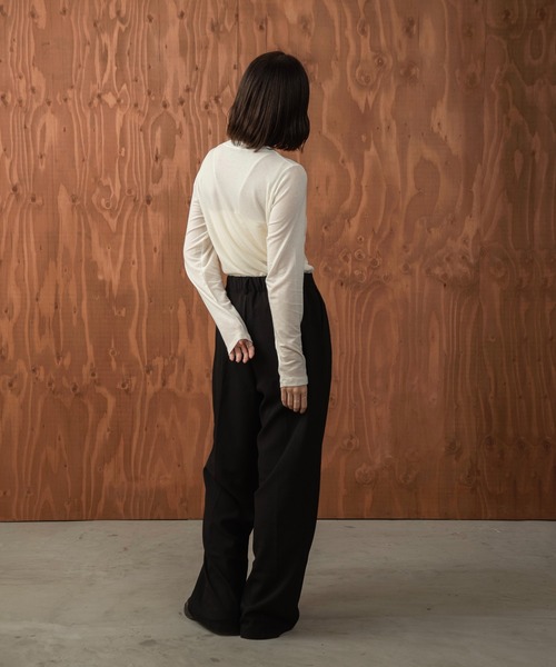 I_am(アイアム)の「basic crew neck long T-shirt(Tシャツ/カットソー・レディース・ホワイト/ブラック/マスタード・FREE)」の10枚目の写真