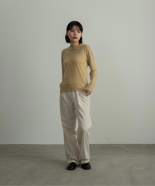 I_am(アイアム)の「basic crew neck long T-shirt(Tシャツ/カットソー・レディース・ホワイト/ブラック/マスタード・FREE)」の15枚目の写真