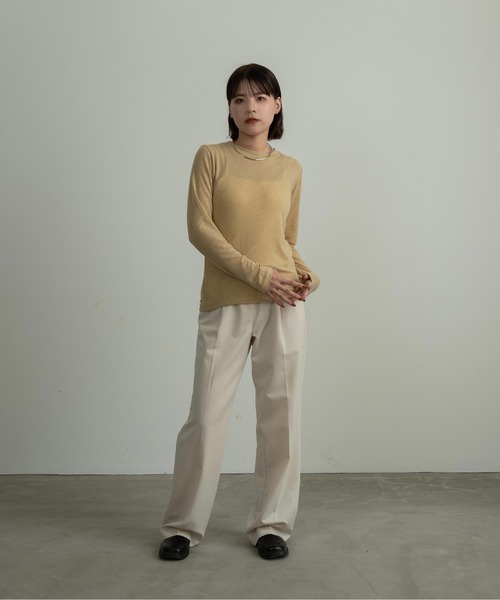 I_am(アイアム)の「basic crew neck long T-shirt(Tシャツ/カットソー・レディース・ホワイト/ブラック/マスタード・FREE)」の14枚目の写真