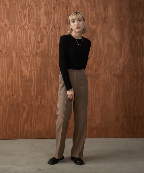 I_am(アイアム)の「basic crew neck long T-shirt(Tシャツ/カットソー・レディース・ホワイト/ブラック/マスタード・FREE)」の19枚目の写真