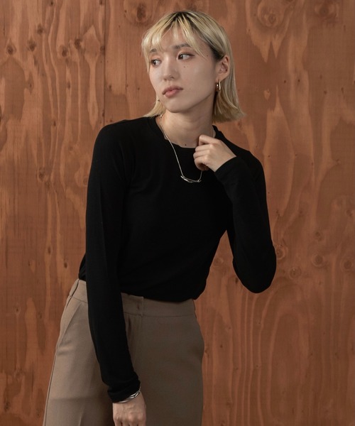 I_am(アイアム)の「basic crew neck long T-shirt(Tシャツ/カットソー・レディース・ホワイト/ブラック/マスタード・FREE)」の22枚目の写真